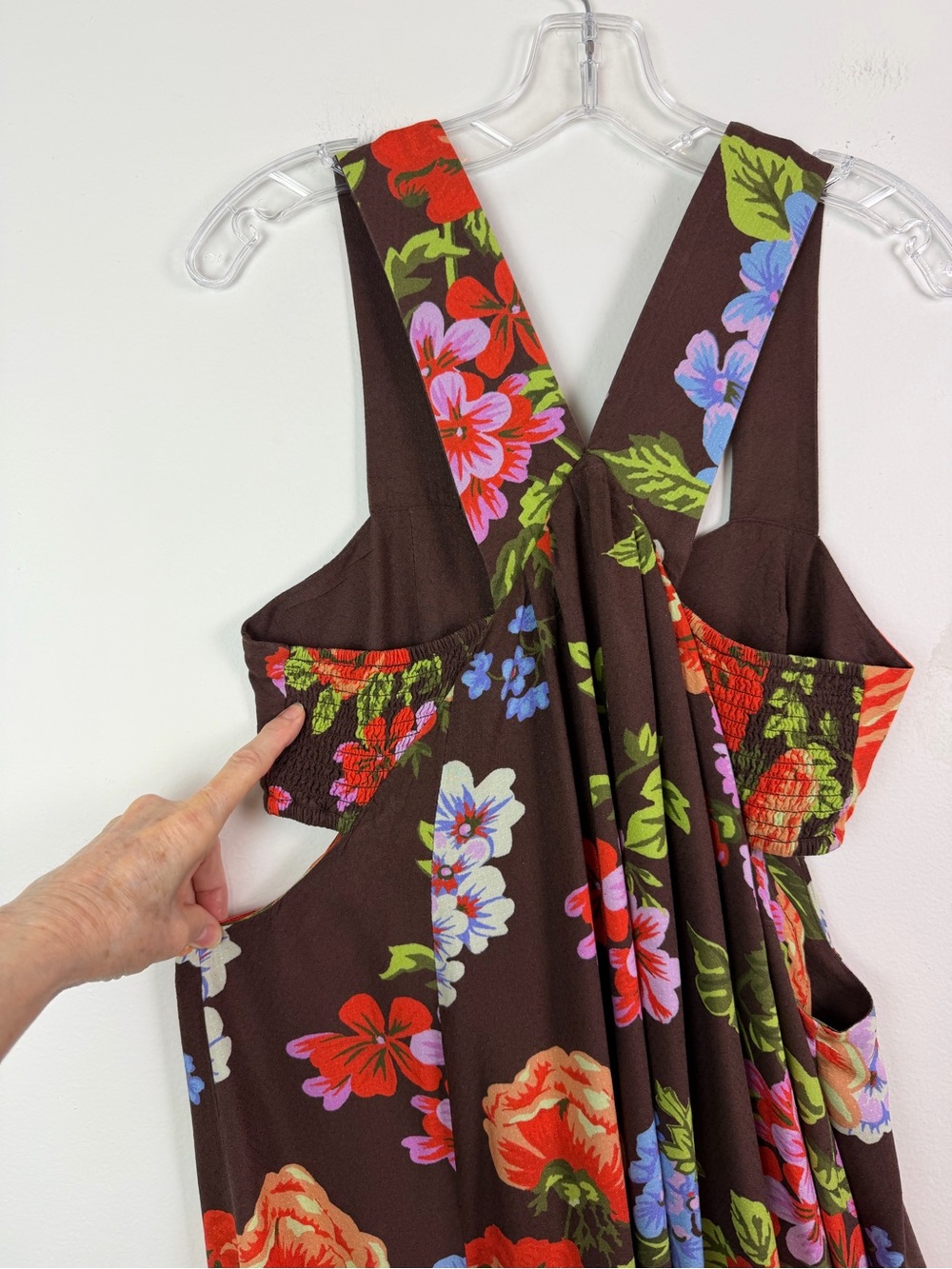Anthropologie The Piper Bandeau Maxi Dress in Chocolate Brown Floral Size M - Picture 11 of 16